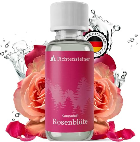 FICHTENSTEINER® Infusione per sauna con fiori di rosa, 100 ml, concentrato per sauna, molto efficace, per circa 100 infusi, solo 5 – 10 ml su 1 l di acqua