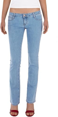 Fraternel Pantalones Vaqueros Mujer Corte Bota Boot-Cut Azul Claro S