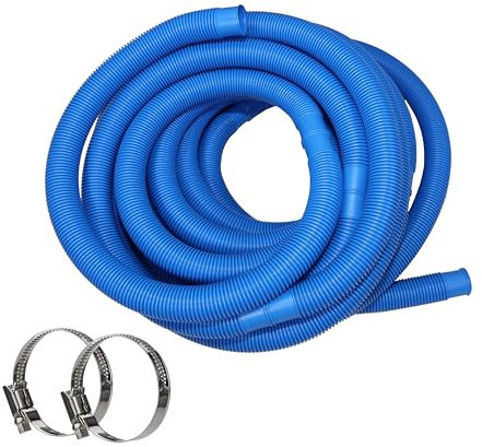HAF® Hochwertiger Pool Schwimmbadschlauch 32mm Blau 6 Meter für Garten & Schwimmbad | Solarschlauch inkl. 2X Edelstahl Schlauchschellen | Poolschlauch | Pumpenschlauch - Qualität: Made in Germany
