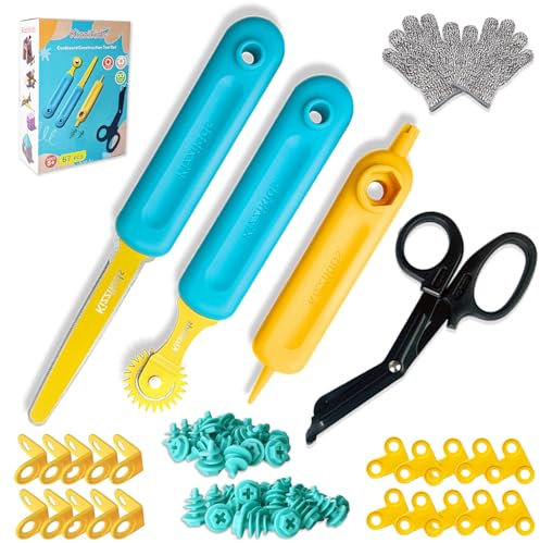 Kizzikids Cardboard Tools for Kids with Cutter &Tool Box, 87 PCS Cardboard Construction Kit for Family & Team Activities, Creative STEM Educational Toys Gift for Boys and Girls Aged 5+