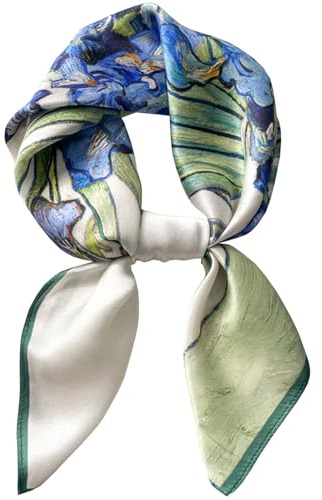 Saiusloa Neck Scarf For Womens Silky Head Scarves Hair Bandanas Square Scarf Fashion Accessories lightweight 27.5 * 27.5inch-22