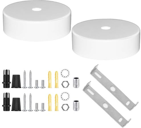 Bajiuxhfei 2 Pièces Auvent de Plafond, Rosace Plafond Cache Fil, Cache Fil pour Lustre, Pavillon Luminaire, Lampe à Baldaquin, pour Salon, Couloir, Lustre de Cuisine