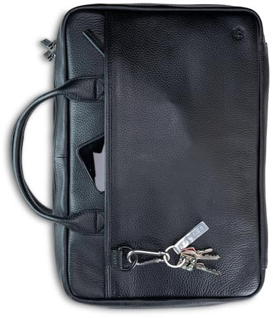 Angus Stoke Heston Valise à couteaux XXL de qualité supérieure - Sac à couteaux en cuir de buffle extra large avec beaucoup d'espace de rangement et compartiment pour ordinateur portable - Sac de