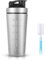 AOOWU Edelstahl Protein Shaker, 900 ml Shaker Eiweiß Sport Fitness mit Skala & Mixball & Schaumstoffbürste, Shakers - BPA Free/Leak Proof/Langlebiger/Geruchsneutraler, für Eiweiß, Diät, Fitness Shakes