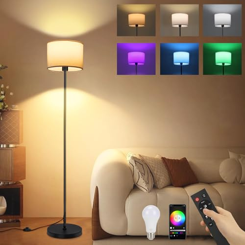 Winverty Lampara de Pie Salon Regulable Intensidad Remoto App E27 Vintage