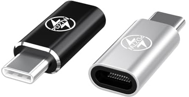 Adaptador Lightning a USB C, 2 Unidades, Lightning a USB C Adaptador, Certificado Apple MFi para PD 27 W, Carga Rápida para iPhone 16/15 Pro MAX Plus, Galaxy S24/S23, iPad Pro/Air, No para OTG/Audio