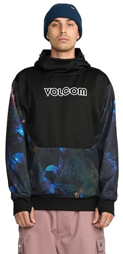 Volcom Hydro Fleece Riding Hoodie för män – vattenavvisande tröja med stormhuva och tumhål, Rymdaloha, L