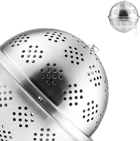ROMISBABA Filtro de Té de Acero Inoxidable Bola Grande y Malla Fina, Colador para Infusor de Especias, Diámetro 11 CM, Adecuado para Amantes del Té en Casa