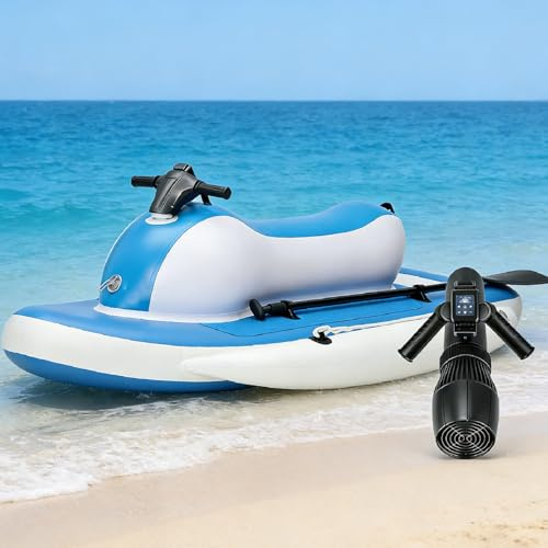 Sushangmao 2026 Moto Acuática con Scooter Submarino/Bote Inflable Jet Boat Pro – Motor Sin Escobillas 500W/700W, Control Remoto 10 Velocidades, Batería 10000/16000mAh, 7-11 km/h (4.3-6.8 mph) 700w