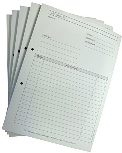 1x Lieferscheinblock Block Lieferschein DIN A4, 2-fach selbstdurchschreibend,2x50 Blatt weiß/gelb - gelocht (22652)