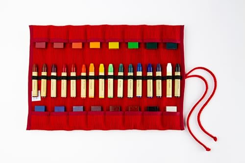 Morgenspruch Eurythmieversand Stiftemäppchen Rollmäppchen Waldorfschule inkl. Stifte und Blöcke (rot 16er)