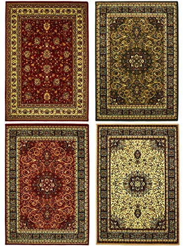 Teppich Kurzflor Wohnzimmer Hochwertig Traditionell Für alle Zimmer. (Burgund Orient Bcf, 160 cm x 220 cm)