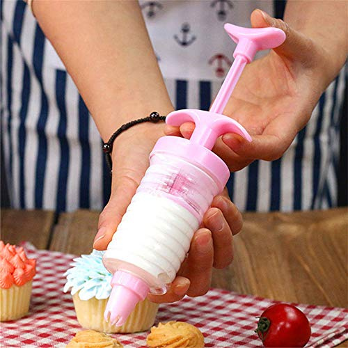 FORD KING Icing Syringe Mold Cake Decorating Piping Cream Syringe Tips Set,1 set Plastic 8 Cake Nozzles