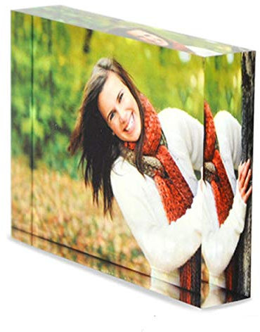 Gift Base Personalised Custom Acrylic Photo Block Frame Any Picture Rectangle Size A7 7.4×10.5cm Photo Frame