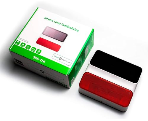 Sirena de Alarma Exterior | 100dB Inalámbrica con Batería 2200mAh | Compatible con Sistemas De Alarma o Uso Autónomo Anti-Sabotaje | Conexión Fácil | Panel Control | Protección contra Intrusos