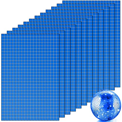 Self-Adhesive Disco Mirror Tiles Mosaic Tiles for DIY Craft Projects, 5 x 5 mm(Blue,7200 Pieces)