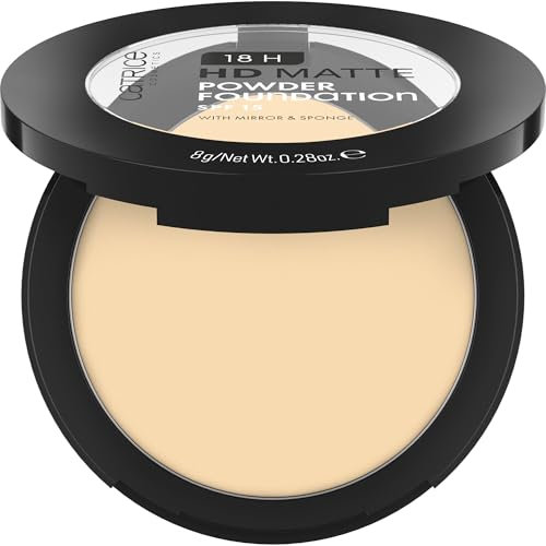 Catrice Cosmetics 18H Hd Matte Fondotinta in Polvere, Lunga Durata, Opacizzante, Coprenza, Opaca, 8 g