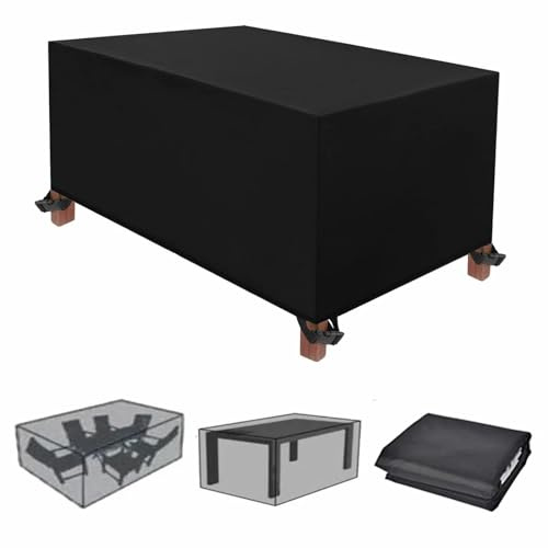 NXMYDBD Funda Mesa Jardin Impermeable 150x80x85cm/LxWxH Varios tamaños Rectangular Oxford Impermeable Anti-UV Resistente al Polvo Exterior Funda Sofa para Muebles de Jardín Cubiertas de Mesa y Silla