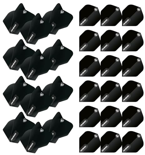WINMAU Rhino Extra Thick Black Dart Flights - 10 sets per pack (30 dart flights in total)