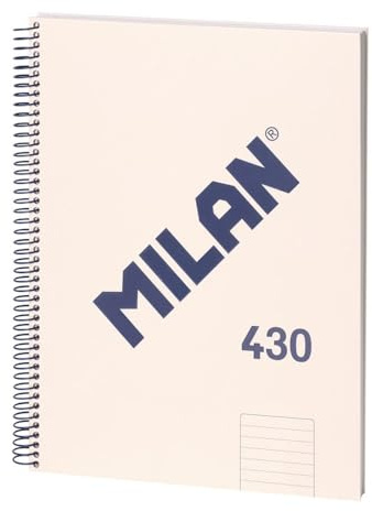 MILAN® Notizbuch mit Spiralbindung, liniert, 80 Blatt A4, Serie 1918, beige