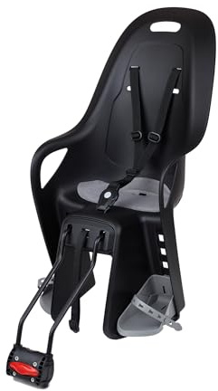POLISPORT 8408100005 - Silla Trasera KOARI para Bicicleta para Cuadros pequeños y 29ers Apta para niños con Peso máximo de 22kg con Anclaje en el Cuadro en Color Negro/Gris