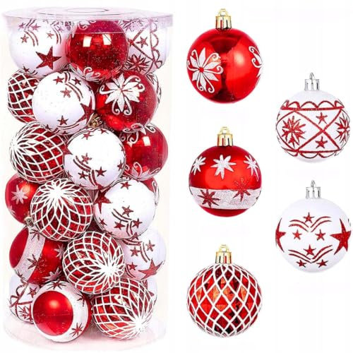 STYLIZER Bunt Weihnachtskugeln Unzerbrechlich - Weihnachtsbaumkugeln Kunststoff Set - Große Weihnachtsschmuck Christbaumkugeln Plastik - Ideal für Weihnachtsbaum Deko Tannenbaum Kugeln