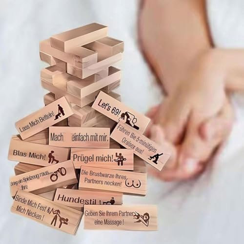 Blocs de jeu pour couple, jeu de tour de blocs super coquins, pour couples adultes, tour en bois empilable, jeux de blocs empilables, jeux de Saint-Valentin pour les amateurs de bourrage, conçus pour