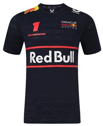 Red Bull Racing F1 Team Kids Verstappen Driver T-Shirt, Night Sky Blue, 2025 Season (UK, Age, 10 Years, 11 Years, Navy)
