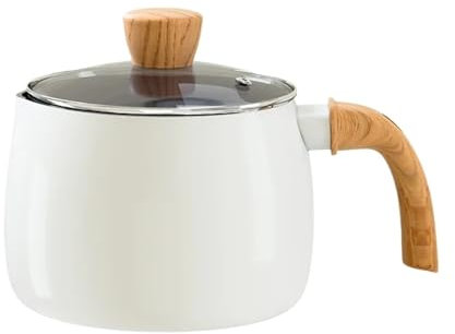 Mjölkkruka 2,2 L non-stick panna med lock liten mjölkkastrull med hällpip multifunktionell matlagningsgryta lämplig för induktionskokare camping för kokande mjölk