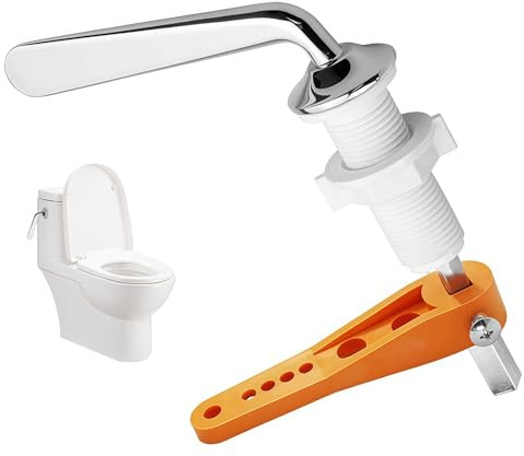 Arvoni Toilet Flush Handle, Alloy Toilet Handle Replacement for WC Tank, 110mm Adjustable Arm for System, Cistern Lever Arm Compatible with Most Toilets