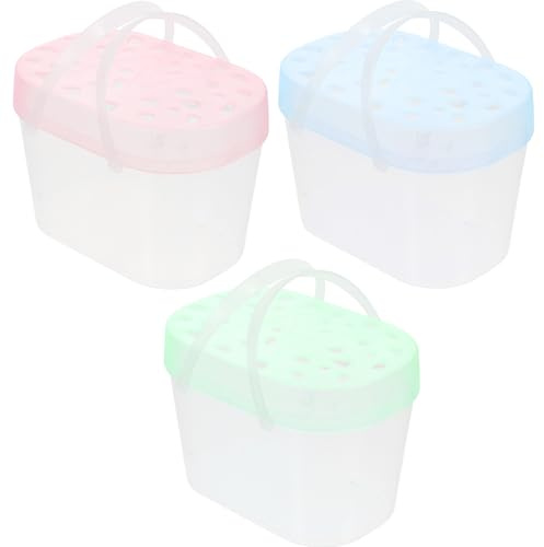 GRIRIW 3 Stück Kleine Haustier transportboxen mit Atmungsaktivem Design für Hamster Meerschweinchen Igel und Kleine Nager Sichere Outdoor käfige zum Wandern Reisen und Zufällige Farbe