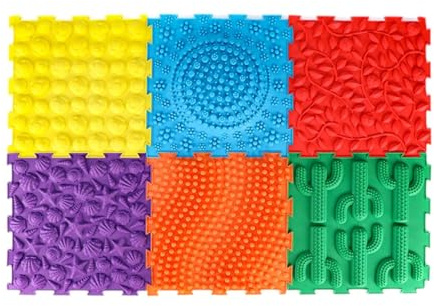 Zxpjkyu 6X Tappetini da Gioco per Bambini con Puzzle Sensoriale E Massaggio, Tappetini da Gioco per Bambini Piccoli, con Il Rosso