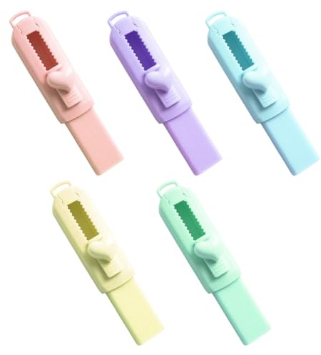 Set de 5 Gomas de Borrar Retráctiles, Gomas de Borrar Divertidas en Forma de Corazón con 5 Núcleos de Repuesto, Lapiz Goma y Borracha Escolar para Niños, Estudiantes y Escuela
