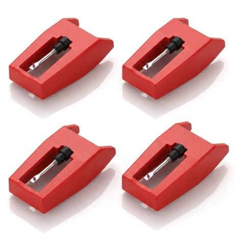ZAKTUS Pack de 4 Agujas Universales de Repuesto para Tocadiscos, compatibles con Crosley, Ion, Jensen, Bush y TEAC (Agujas para Tocadiscos)