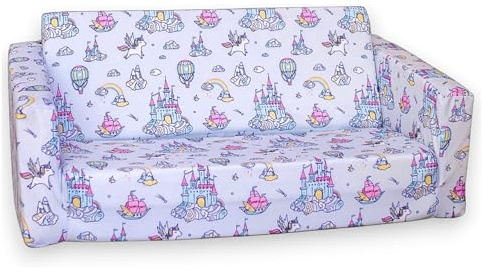 Sofá infantil plegable 2 en 1, OEKO-TEX, Sillón infantil 2kg, No comprimido | Sofá y sillón infantil 2 en 1 de solo 2 kg. No comprimido al vacío, espuma OEKO-TEX®, funda desenfundable y fácil de limpiar.