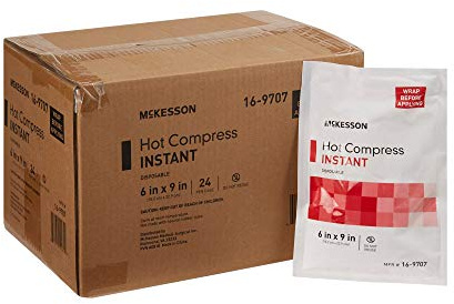 McKesson Hot Compress Instant Hot Pack [24 Pack] Disposable, Heat Packs for Pain Relief, 6 in x 9 in