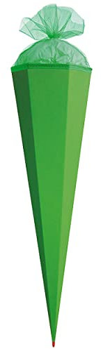 Schultüte - Rohling - GRÜN - 85 cm - mit Holzspitze/Tüllabschluß - Zuckertüte Roth - zum Basteln, Bemalen und Bekleben Bastelschultüte