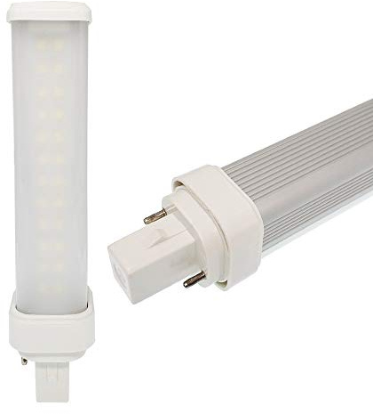 2pcs 9W G24d 2P LED Bulb E-Simpo Horizontal Recessed 6.2/158mm 800-1000lm 2U Retrofit CFL PL-C 18W Equivalent 180D Beam Pin Base LED Plug-in Bulb (Need Remove Ballast) (Daylight, G24d 2Pin 21mm)