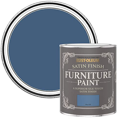Rust-Oleum Blue Furniture Paint in Satin Finish - Blue Silk 750ml