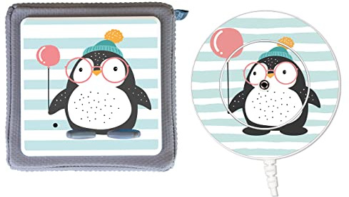 MeinBaby123® Schutzfolie kompatibel mit Toniebox und Ladestation | Schutzcover selbstklebend I Folie Sticker I Toniebox Zubehör (Ladestation Bundle: Pinguin 3D)