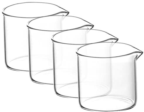 OUNONA 4stücke Milchkrug Aus Glas Soßenkrug Für Heiße Milch Und Sirup Kaffeesirupkrug Mit Öffnungsführung Geeignet Für Familien Und Cafés