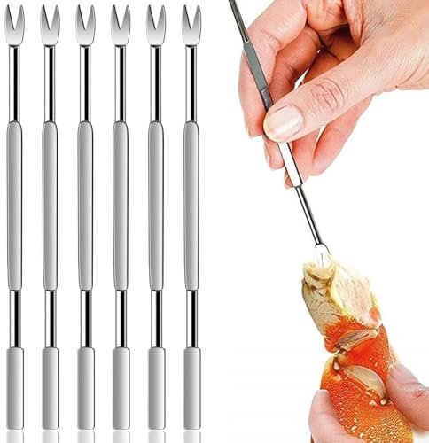 Seafood Forks,6 Pcs Stainless Steel Crab Picks,Lobster Forks Multitool Set for Kitchen Picnic Seafood