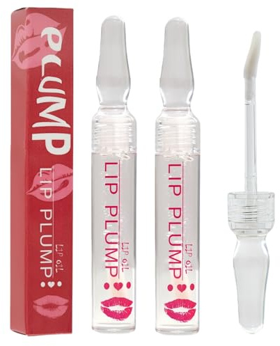 2PCS Lip Gloss Set,Lipstick Long Lasting & Lip Liner Stain,Extreme Lip Plumper with Moisturizing Plumping Lip Serum,Lip Tint for All People,Improves Dullness,Hydrating Lip Stain,Day & Night Care