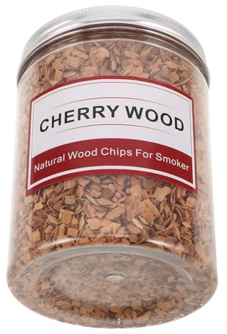 Hemobllo Astillas de Madera para Ahumar de Cerezo 125g Tamaño Mediano Aroma Natural para Barbacoa al Aire Libre Virutas para Asar Carne y Parrillas Adecuado para Barbacoas y Fiestas