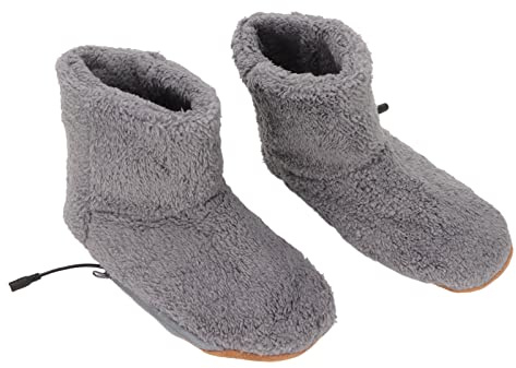 Chrees Usb Electric Heat Shoes, Heating Slipper Boots, Uppvärmd Fotvärmare, Plyschdesign, Uppladdningsbar, Halkfri, Varmt Lurvigt För Hemmakontorsresor Användning Bekväm Värme