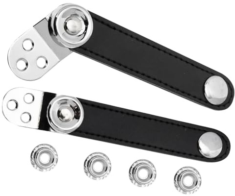 LIFKICH Cinghia per Fisarmonica in Pelle Nera con Fibbie Doppio Strato, Accessorio Compatto e Facile da Installare, Set di Ricambio per Soffietto
