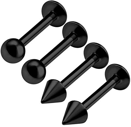 4 st rostfritt stål svart läpplabret 16 gauge 3 mm boll spik Auricle fälg örhänge broskpiercing smycken se fler storlekar, Rostfritt stål