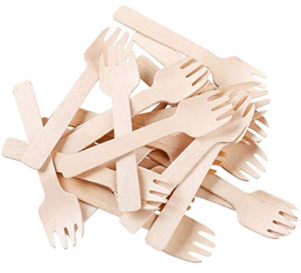 Gmark 1.5mm Extra-Thick Mini Wooden Sporks (4 Inch) - 100 Count Heavy Duty 2-in-1 Birch Wood Utensils - Sturdy No-Snap Small Fork-Spoon Combo for Appetizers & Desserts - Eco-Friendly GM1058A