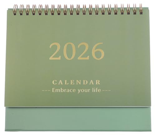 Desk Calendar 2025-2026: Standing Flip Desktop from July 2025 to December 2026, 18 Month Twin-wire Binding with To-do List - Ideal for Home Office Desk(Green)