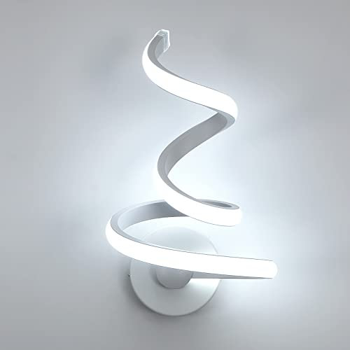 Osairous LED Aplique Pared Interior, 24W Lámpara de Pared in Alluminio Stile Nordico, luz Pared in Acrilico per Camera da Letto Soggiorno Comodino, 6500k Bianco Freddo